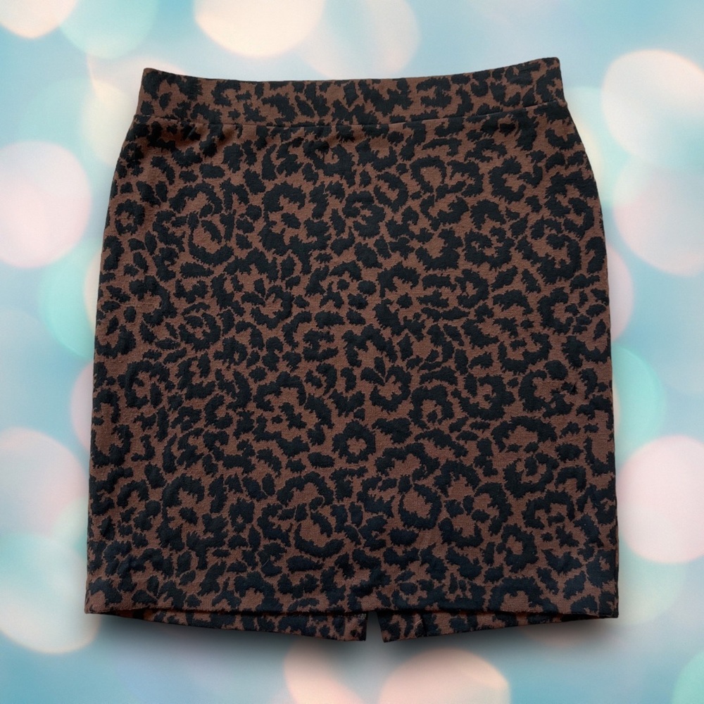 Nicole Miller Women’s Sexy Leopard Print Mini Pencil Skirt Size L - Picture 2 of 4